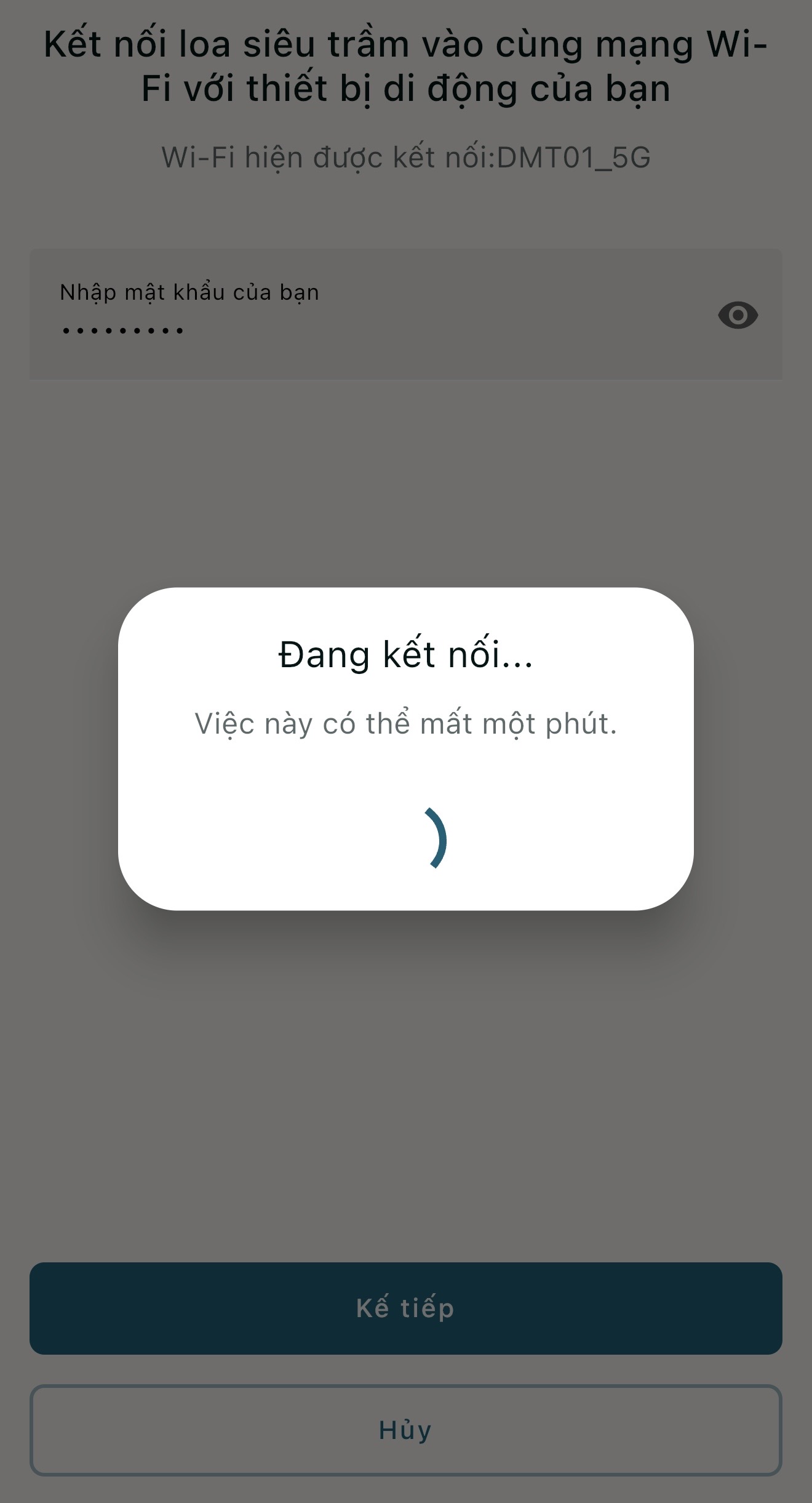 Màn hình kết nối Subwoofer vào cùng mạng Wi-Fi với thiết bị di động