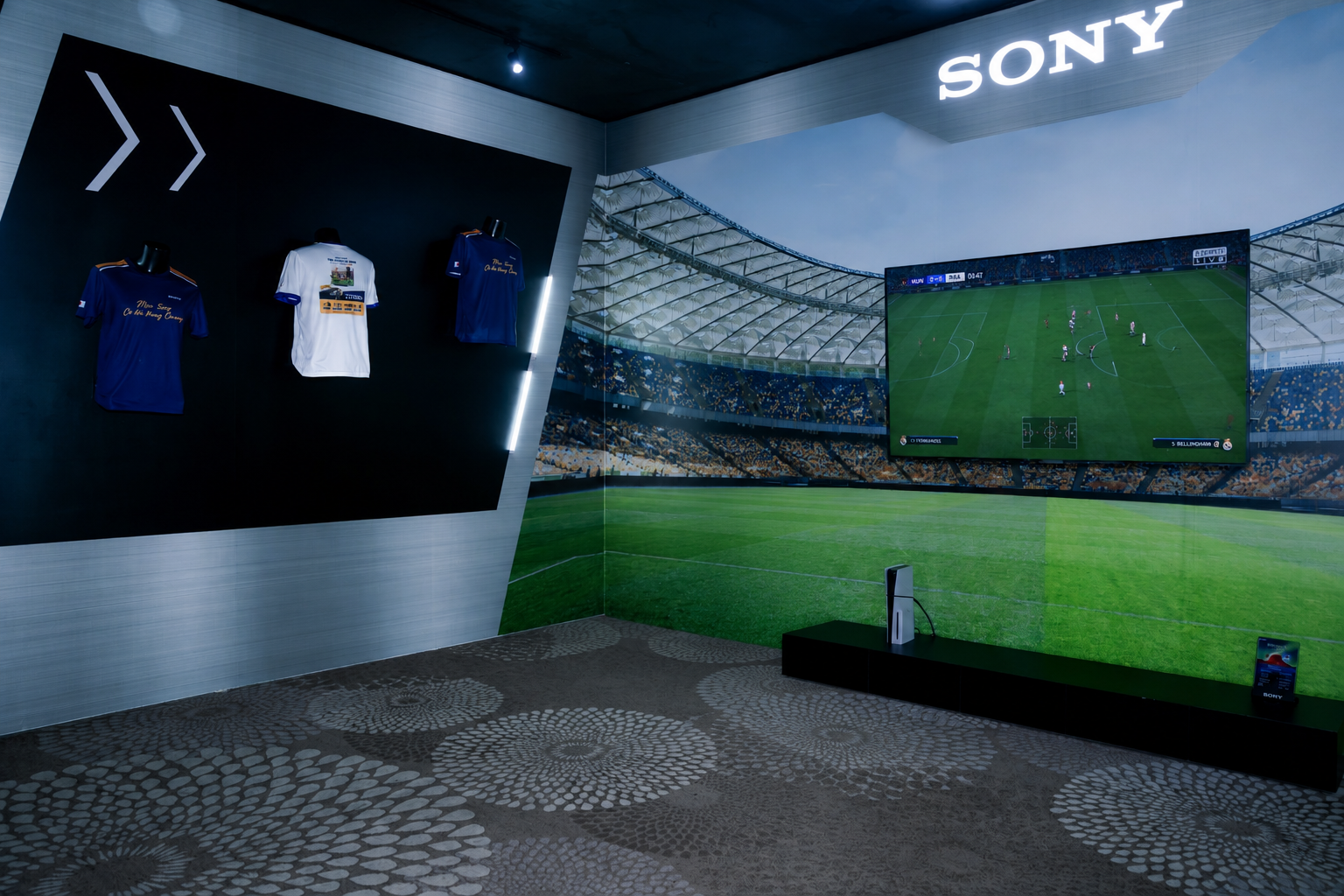 Khu trải nghiệm game bóng đá trên TV BRAVIA với máy PlayStation 5